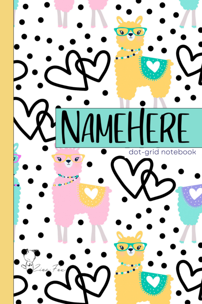 NameHere's Dot-Grid Notebook front cover